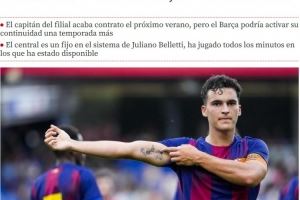  世体：巴黎关注巴萨B队队长，合同明年到期但有续约1年条款